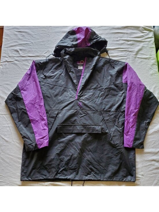 Xena Warrior Princess Other - Xena Warrior Princess Pullover Windbreaker Black Purple XXL Parka Rain Coat 90s